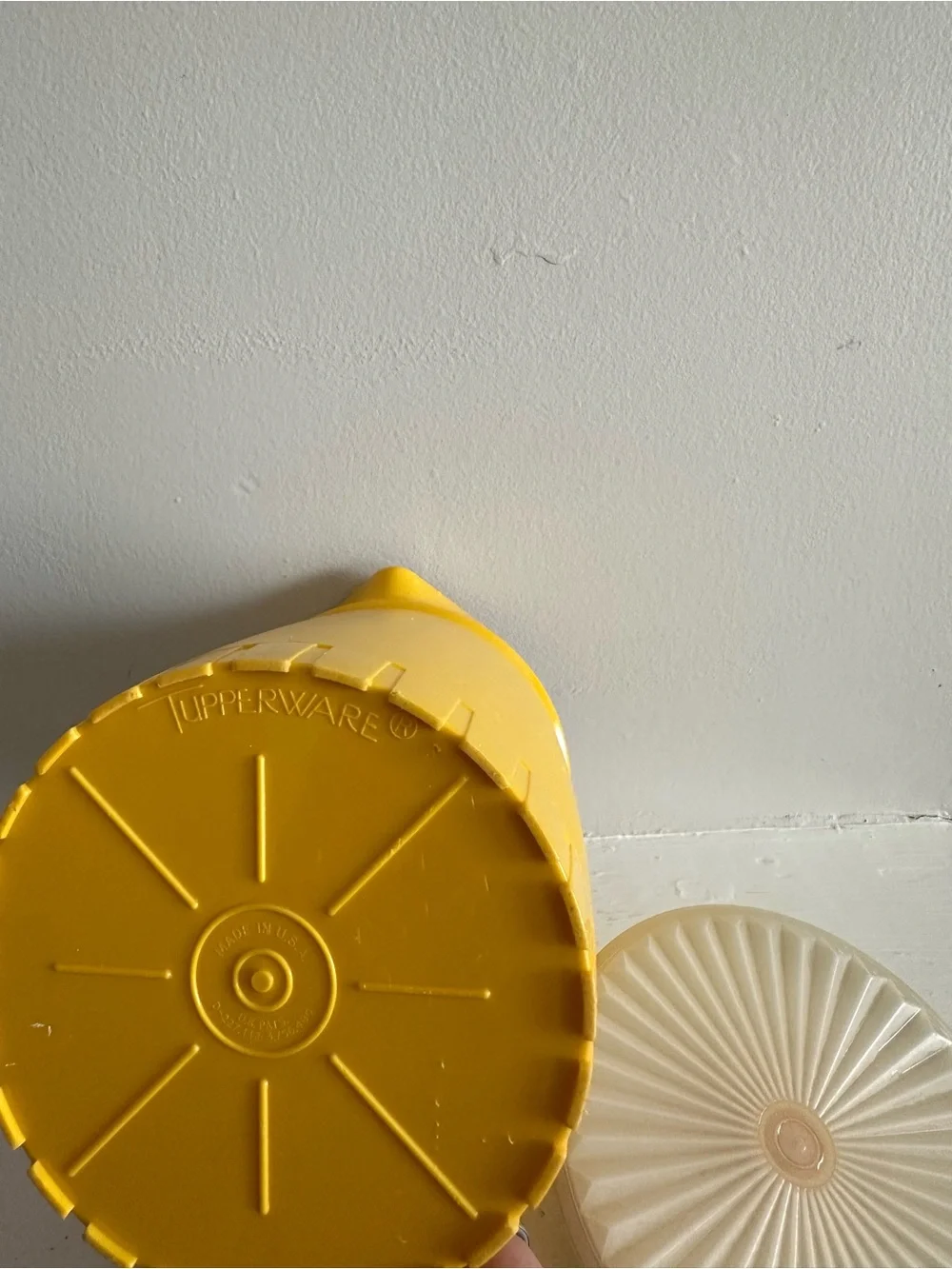Vintage Tupperware Yellow Plastic Pitcher